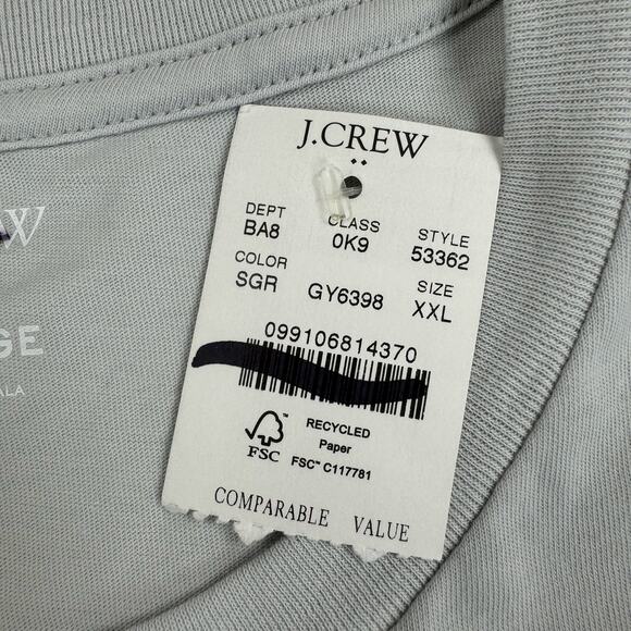 J Crew Factory Mens Washed Jersey Short Sleeve Tee 2X Heather Gray - Picture 5 of 11